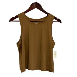 NWT OFFLINE By Aerie Chocolate Brown Sweat Sesh Cropped Tank Top